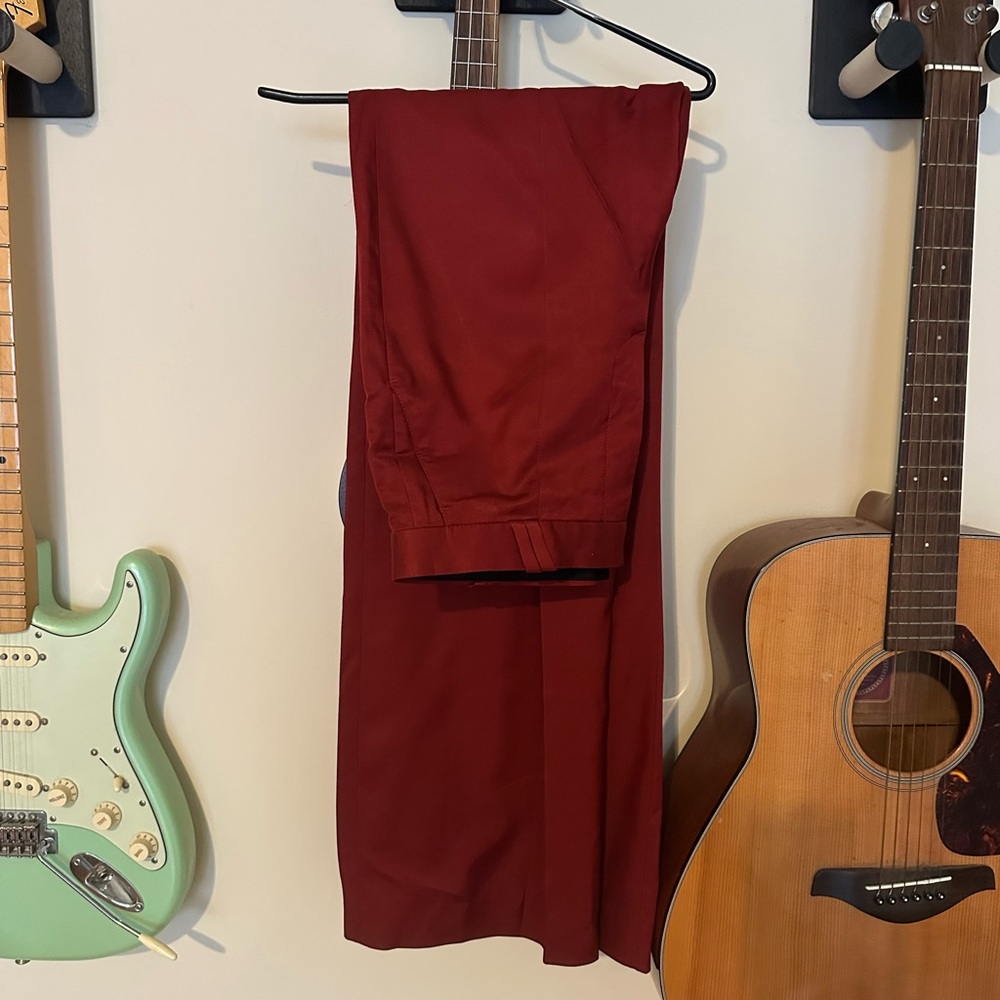 Acne Studios Burgundy Wide Leg Women's Pants